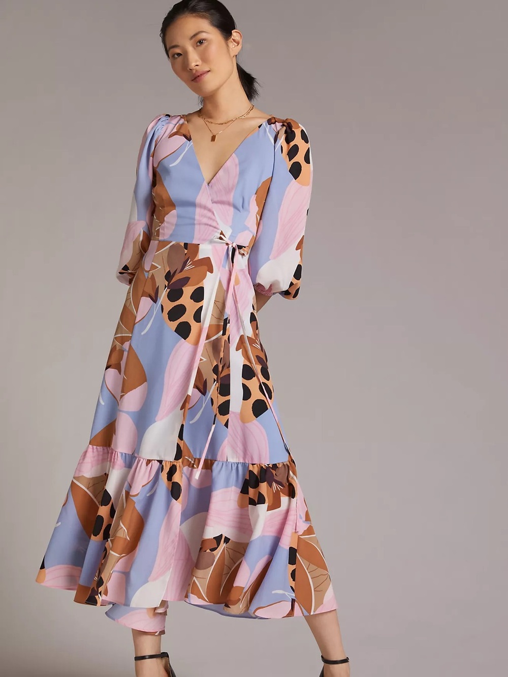 Anthropologie HUTCH Bloom Wrap Midi Dress